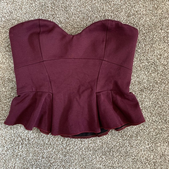Burgundy bustier top Size 4 - Picture 1 of 3